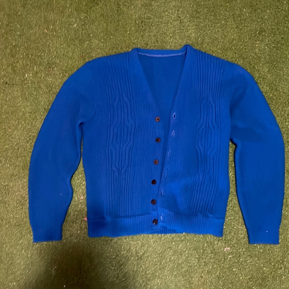blue cardigan woman’s M
